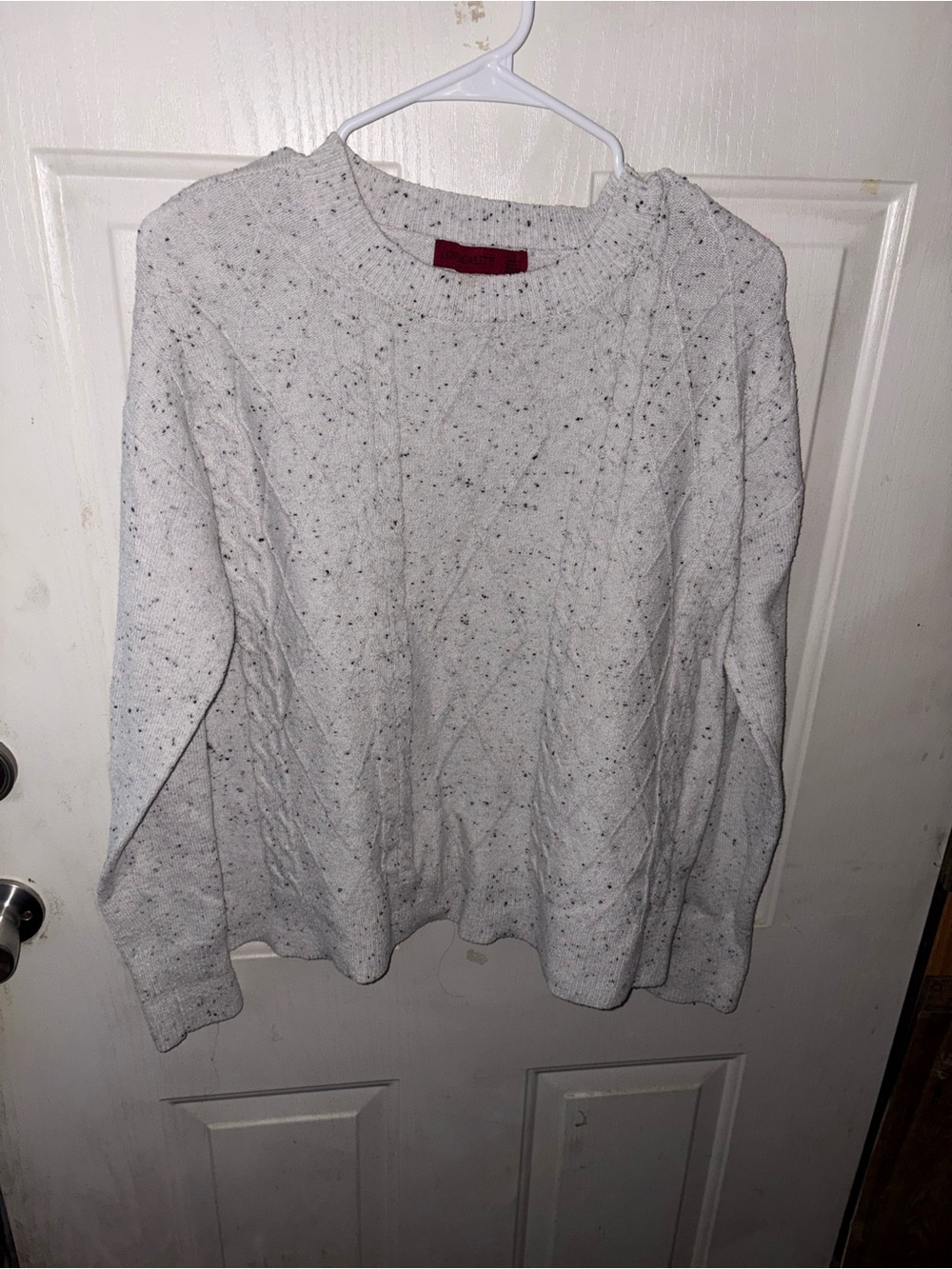 Speckled Light Gray Crewneck Sweater